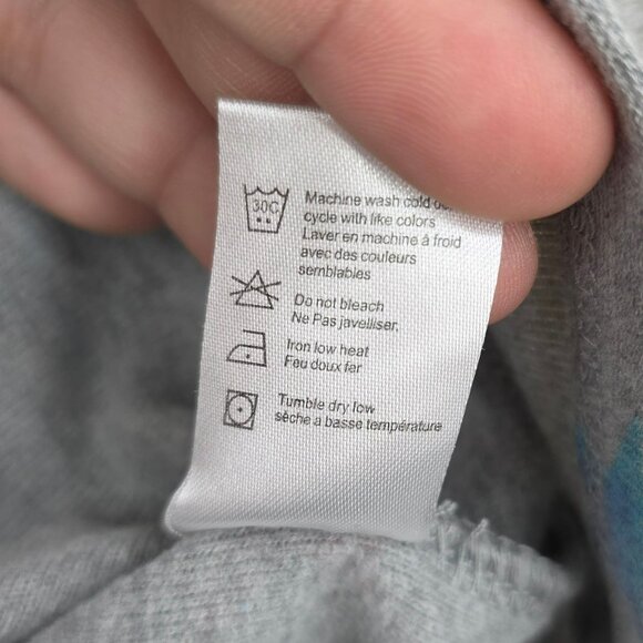 Chaser Sweatshirt Top XS Athletic Grey Colorful Rainbow Star Print Cropped Boxy - Picture 7 of 11